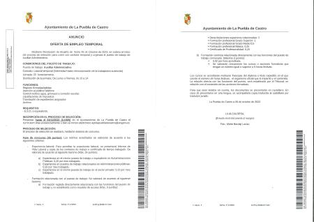Imagen OFERTA DE EMPLEO TEMPORAL
