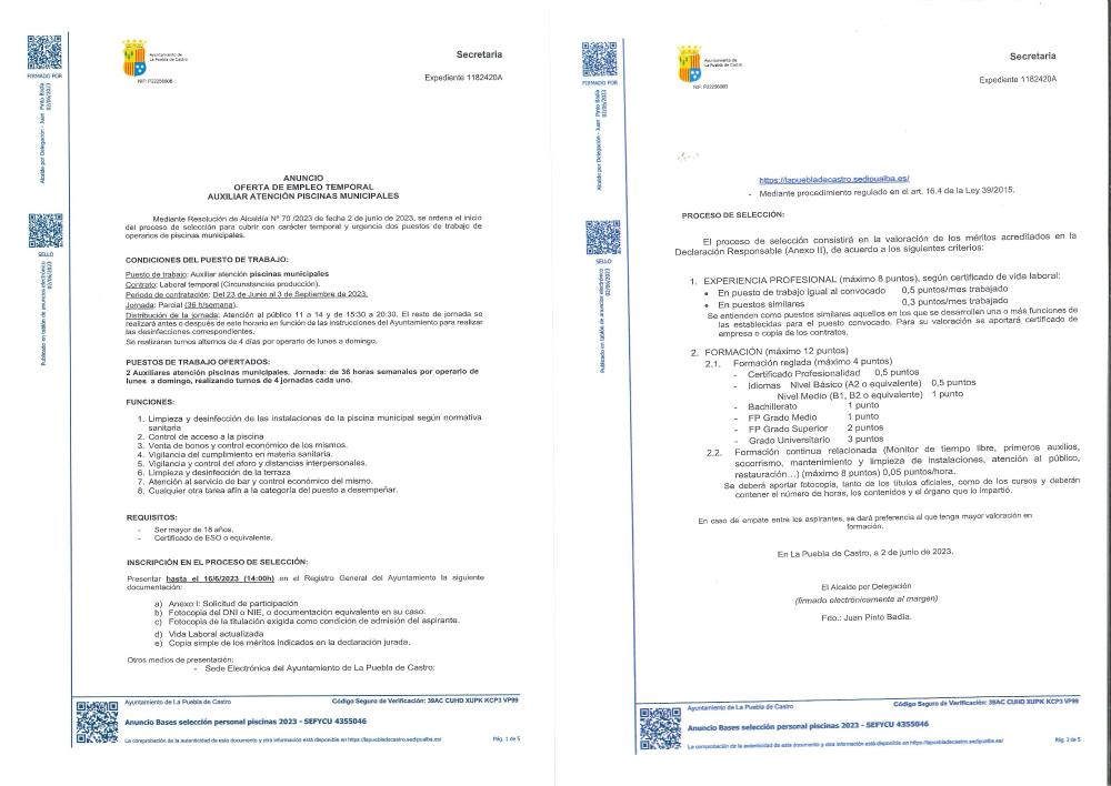 Imagen OFERTA DE EMPLEO TEMPORAL