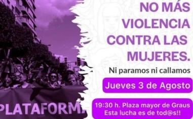 Imagen No más violencia contra las mujeres. ???????Concentración Jueves 3 de agosto  19:30 h. Plaza Mayor de Graus