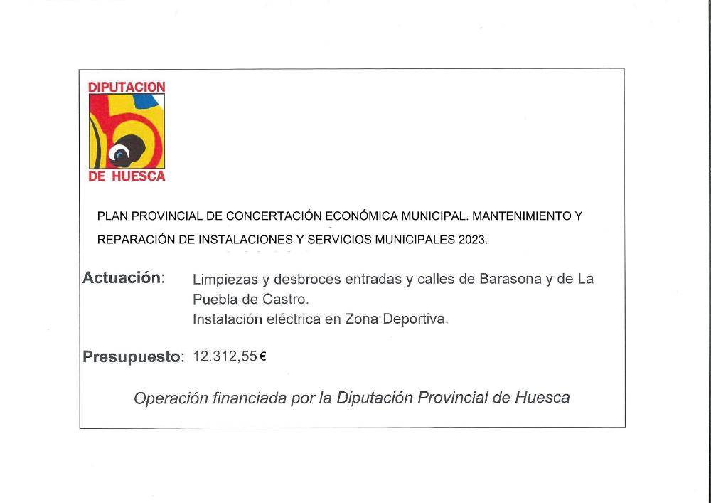 Imagen Plan provincial de concertación económica municipal. Mantenimiento y reparación de instalaciones y servicios municipales 2023