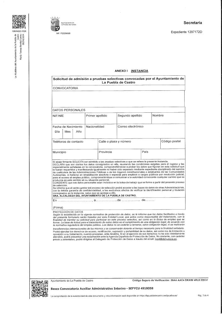 Imagen Oferta Auxiliar administrativo interino - 20horas semanales