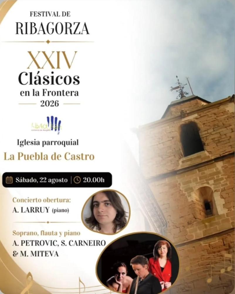 Imagen Concierto Clásicos en la frontera. Sábado 22 de agosto, en la Iglesia Parroquial de La Puebla de Castro
