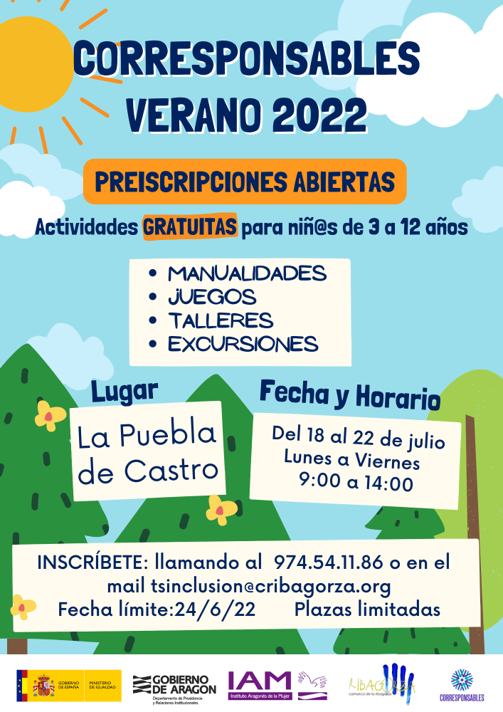 Imagen AUN HAY PLAZAS DISPONIBLES Actividades Gratuitas para niñ@s de 3 a 12 años - Del 18 al 22 de julio https://plancorresponsables.es/#/home?act=c28786b4-557d-4196-be52-3a77efc62bf8